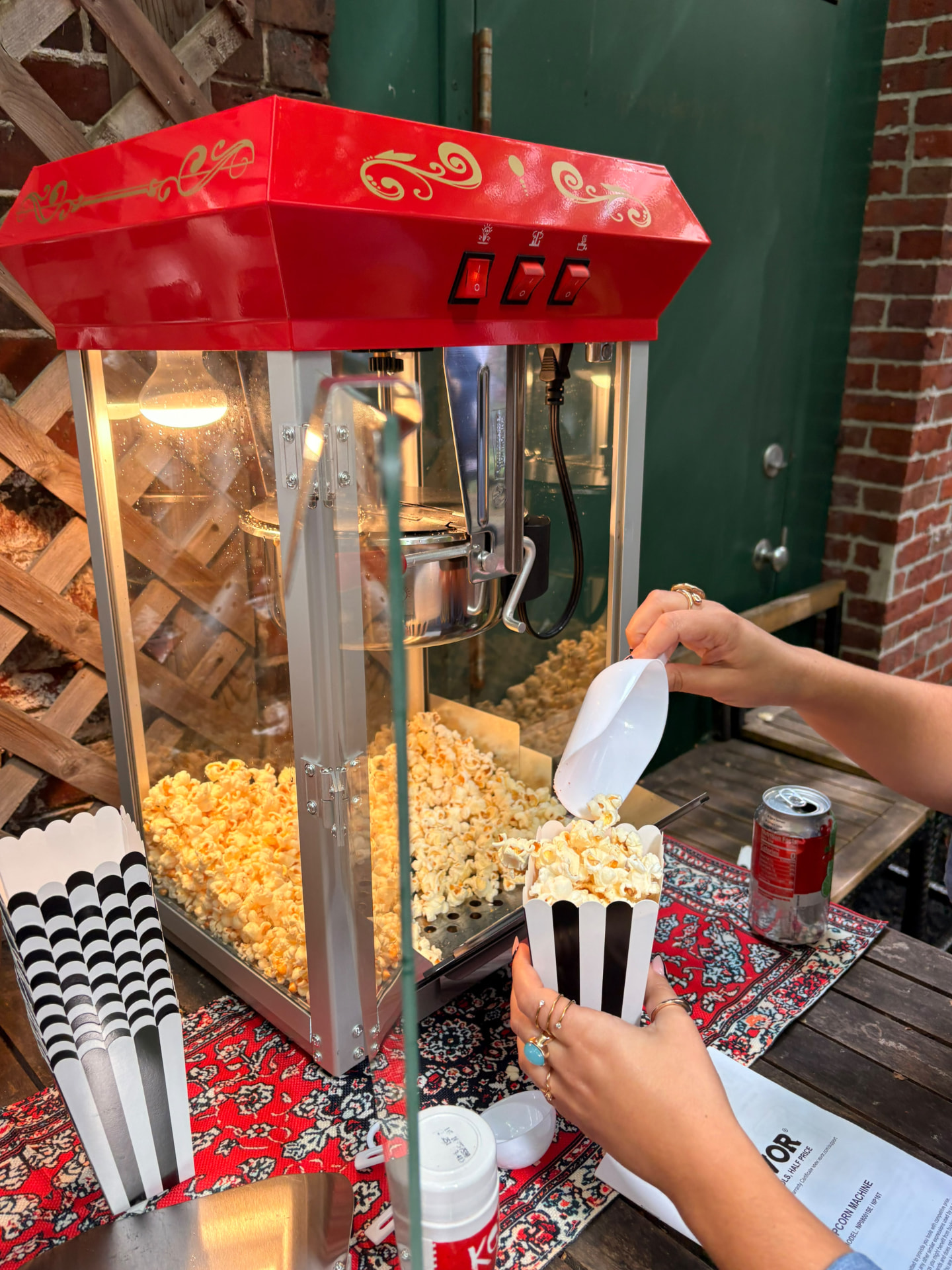 Fresh popcorn being served at the Meet the Team Event